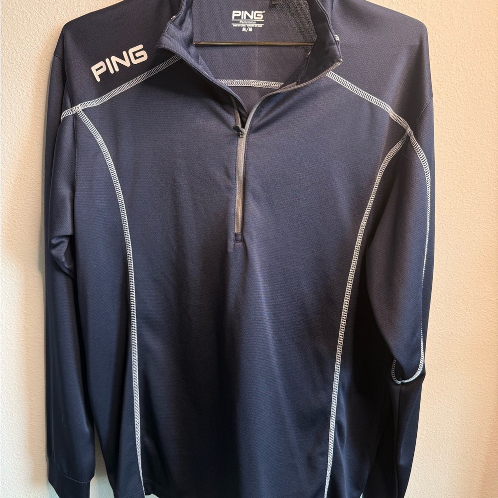 PING Men’s Navy and White Performance Pullover